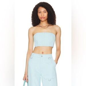 By.DYLN Cooper Crop Top light blue size m NWT